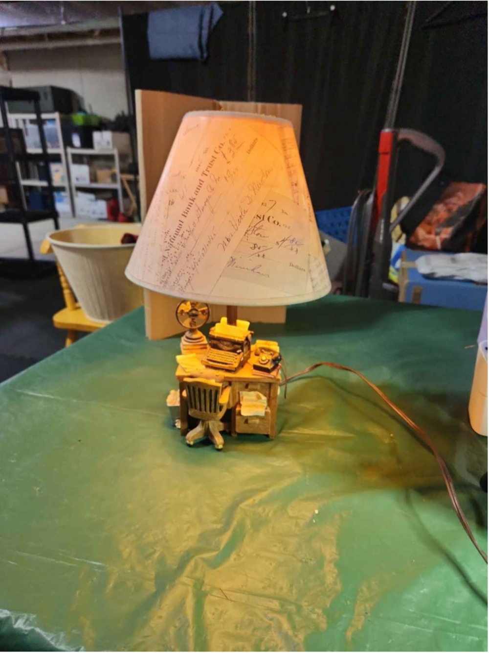 Miniature Desk Lamp - Office Theme Typewriter, Fan, Chair, Shade
